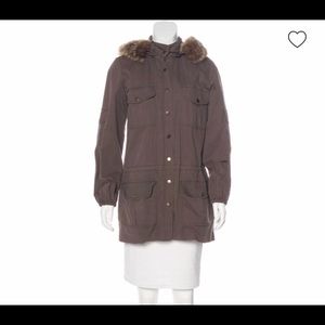 Alice & Olivia fur-trimmed cargo jacket
